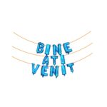 Baloane din folie metalizata Albastru, Mirific Party, "BINE ATI VENIT", 6 m x 45 cm, BLUE