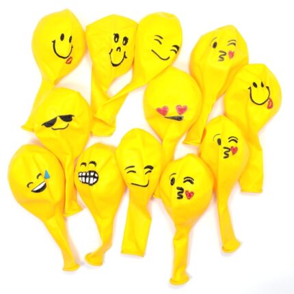 Set 12 baloane CCmax din latex, Emoticoane diverse modele, 30.5 cm