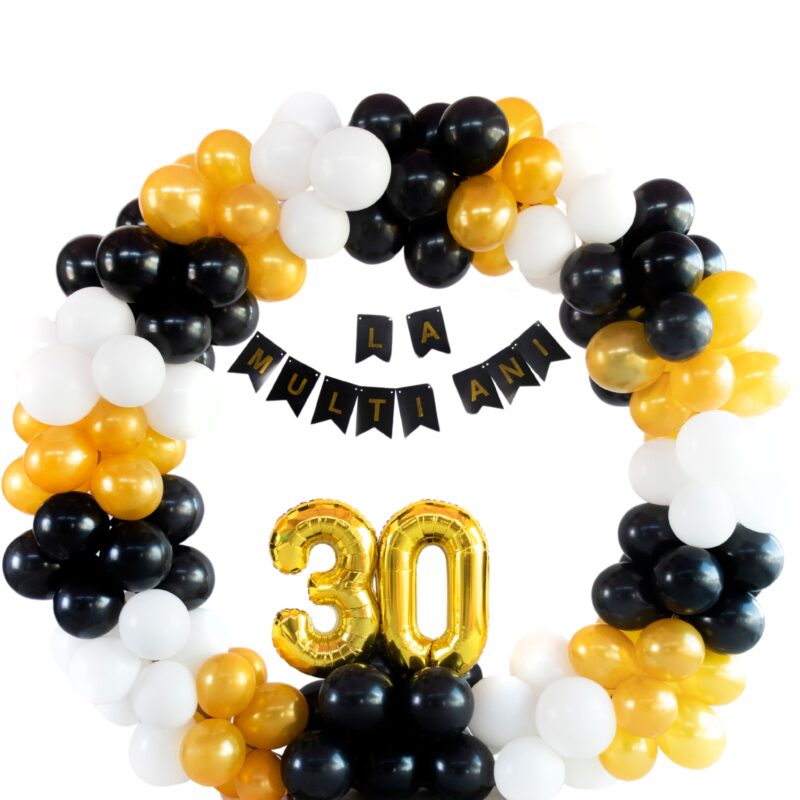 Set Petrecere Extravaganza din 96 piese, Baloane multicolor, perdea franjuri, confetti si alte accesorii tematice incluse