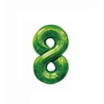 Balon din folie metalizata, Cifra 8, 100 cm, Verde