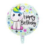 Balon folie rotund unicorn Happy Birthday 45 cm