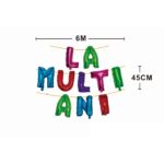 Baloane din folie metalizata Color, "la multi ani", 6 m x 45 cm