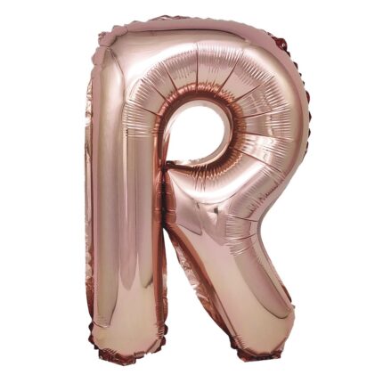 Balon din folie metalizata Rose Gold, Mirific Party, Litera R, 40 cm, Coral, roz