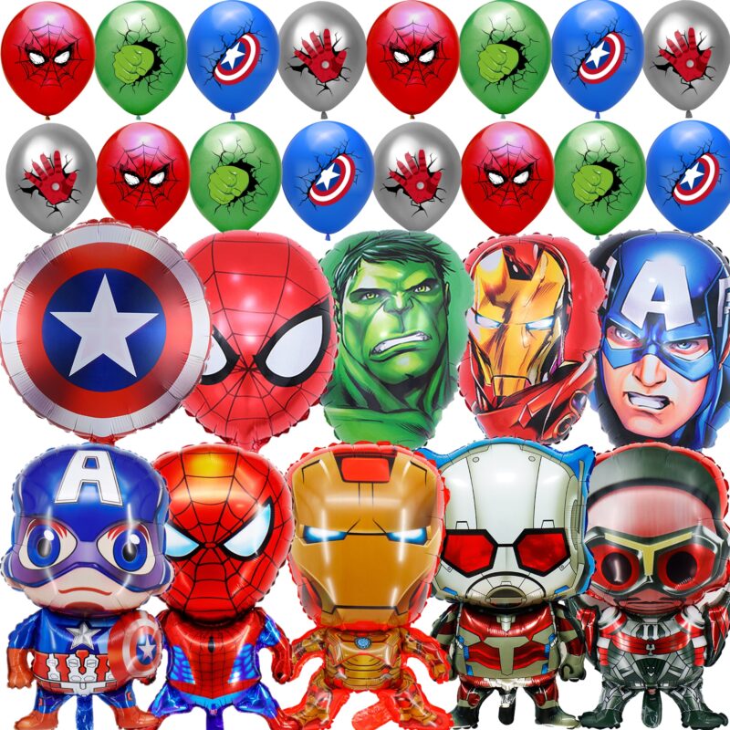 Set baloane din folie de aluminiu, supereroi Marvel, aniversare, multicolor