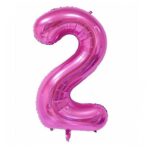 Balon din Folie Flippy, Cifra 2, 81 cm, Pentru Aer sau Heliu, Mov