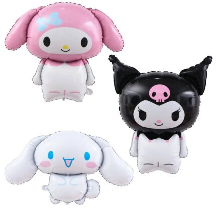 Set 3 baloane folie Kuromi, Cinnamoroll, My Melody, 60 cm, BimBimBo
