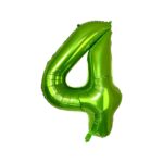 Balon din folie metalizata, Cifra 4, 100 cm, Verde