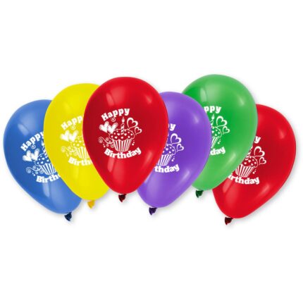 Set 6 baloane latex Happy Birthday 65 cm Stylex