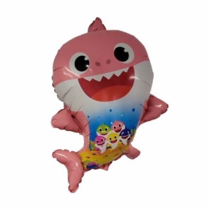 Balon folie rechin , Baby Shark roz 50 cm