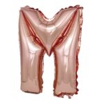 Balon din folie metalizata Rose Gold, Mirific Party, Litera M, 40 cm, Coral, roz