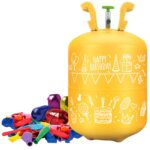 Set Complet Petrecere Baloane, Butelie cu Heliu, "ISP LikeSmart", cu 30 de Baloane Colorate, 40m de Panglica, Heliu 0,20 m3