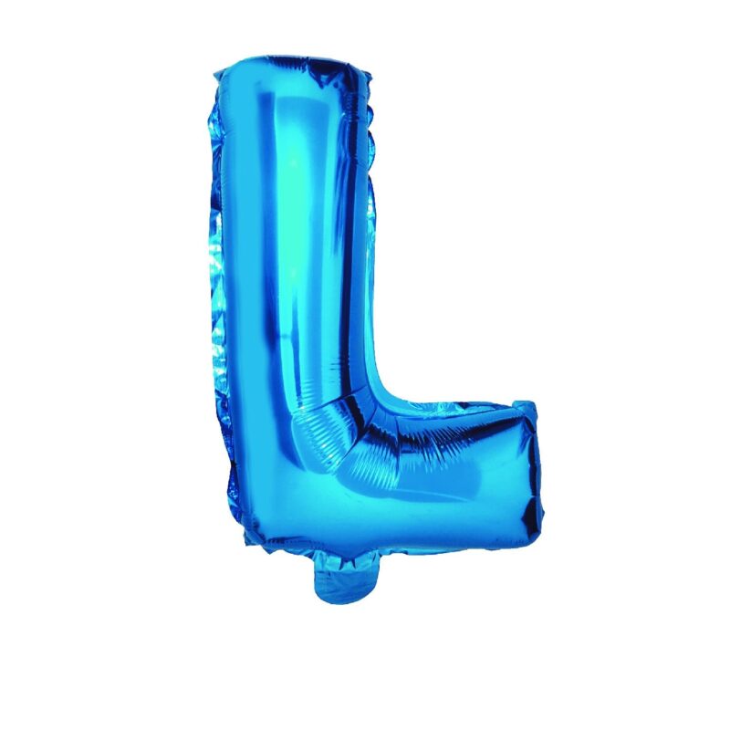 Balon din folie metalizata Albastru, Mirific Party, Litera L, 40 cm
