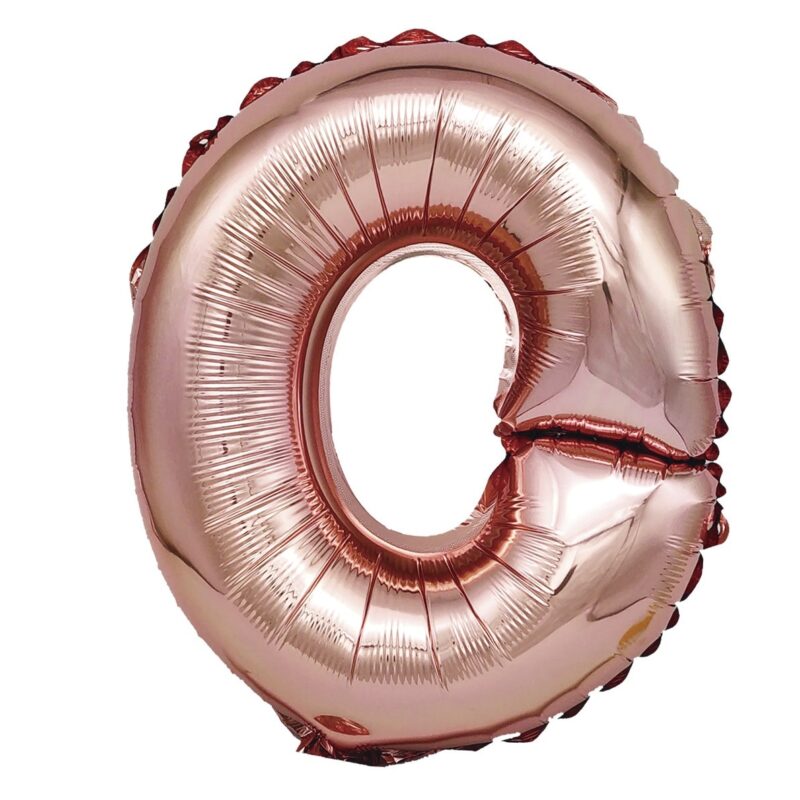 Balon din folie metalizata Rose Gold, Mirific Party, Litera O, 40 cm, Coral, roz