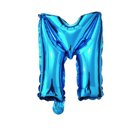 Balon din folie metalizata Albastru, Mirific Party, Litera M, 40 cm