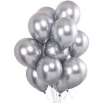 Set 50 baloane cromate , Argintiu , 30 cm