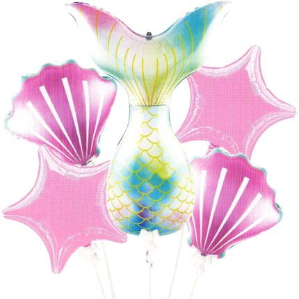 Set 5 baloane sirena, aniversare, petrecere, muticolor