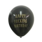 Balon La multi ani , Happy F Birthday , Negru