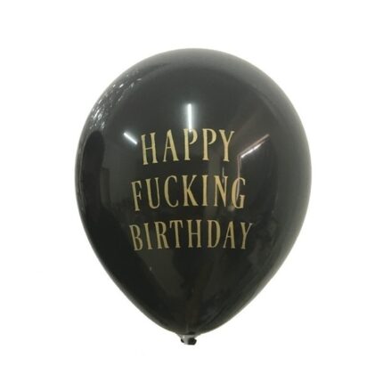 Balon La multi ani , Happy F Birthday , Negru