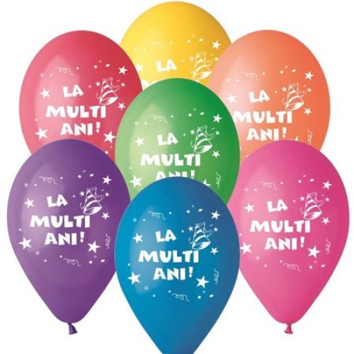 Baloane Latex La Multi Ani, Set 10 Baloane, Multicolor, 10 "/26 cm