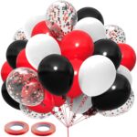 Set baloane pentru petreceri, 30 bucati, latex natural, rosu negru alb argintiu, 30cm