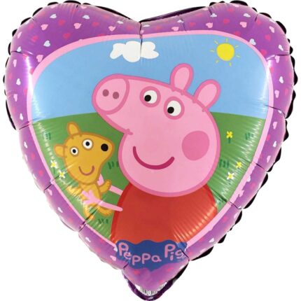 Balon folie inima Peppa Pig 46 cm