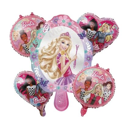 Set 5 Baloane, Jyuanag, Model Pink Princess, Aluminiu, 45 x 67cm, Roz
