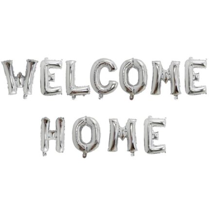 Balon Folie Litere - WELCOME HOME, Argintiu, 41 cm, Shop Carnaval