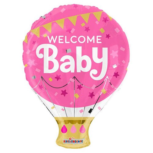 Balon folie - Balon aer cald - Baby Girl, Roz, 50 cm - Conver USA