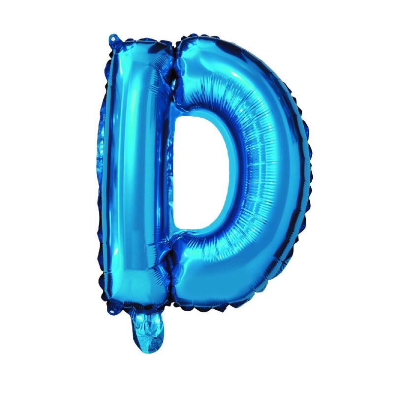 Balon din folie metalizata Albastru, Mirific Party, Litera D, 40 cm
