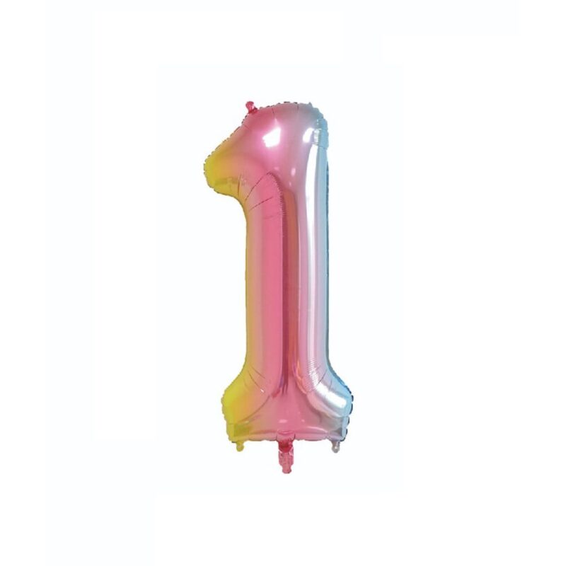 Balon din folie metalizata, Cifra 1, 100 cm, Fuchsia
