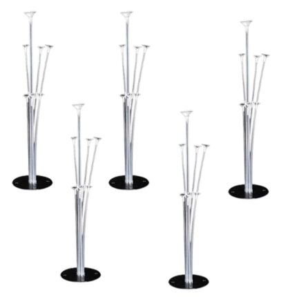 Set 5 Suporturi pentru Balone, Tip Coloana pentru Evenimente, Inaltime Ajustabila pana la 70 cm, 7 Bete, Ideal pentru Petreceri si Evenimente