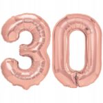 Baloane aniversare, Vixen, Cifra 30, 100 cm, Rose