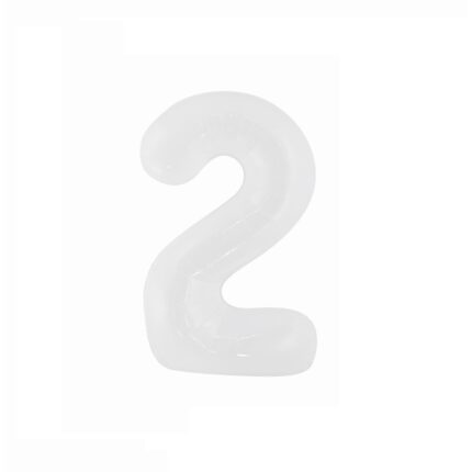 Balon din folie metalizata, Cifra 2, 100 cm, Alb