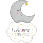 Balon Folie Figurina Welcome Baby Moon, 107 cm, GRABO - 35974-P, Multicolor