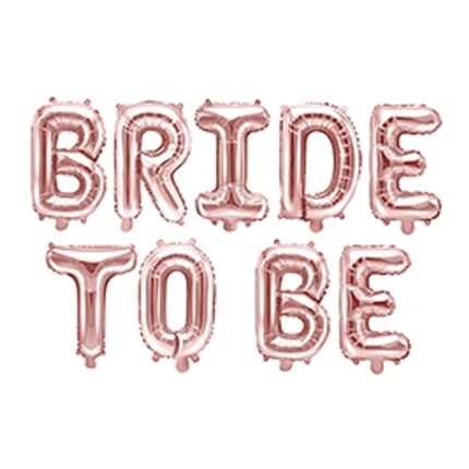 Set baloane folie nunta, Bride to be, 340x40 cm, rose gold