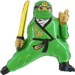 Balon folie Ninja verde 85 cm