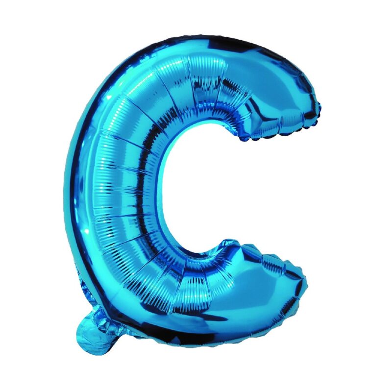 Balon din folie metalizata Albastru, Mirific Party, Litera C, 40 cm