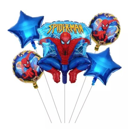 Buchet 5 baloane folie Spiderman KidMania®, 70x45 cm