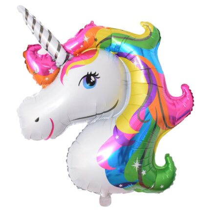 Balon folie Cap Unicorn curcubeu 108 x 88 cm