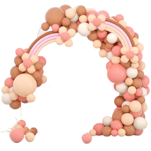 Set baloane decoratiuni petrecere arcada ghirlanda, 131 piese, decor, crem maro nude