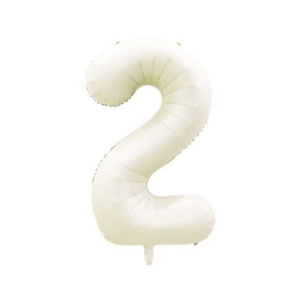 Balon tip cifra, Folie de aluminiu, Alb crem