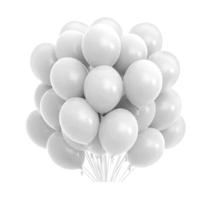 Set 50 Baloane latex, Albe 25cm