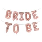 Set baloane folie petrecerea burlacitelor, Bride To Be, 40 cm, It's Party Time, culoare rose gold