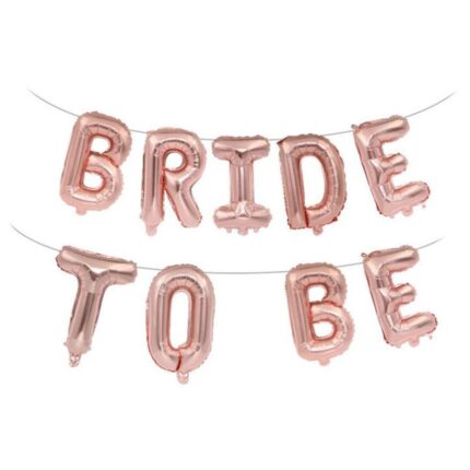 Set baloane folie petrecerea burlacitelor, Bride To Be, 40 cm, It's Party Time, culoare rose gold