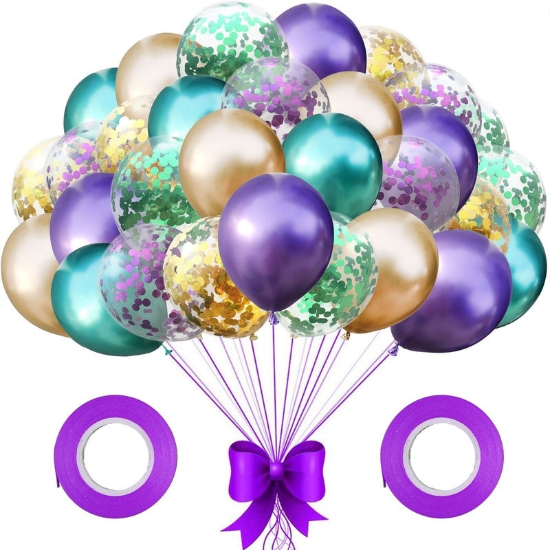 Set Baloane Decorative, Multicolor, Confetti Aurii, 30 buc, 30cm