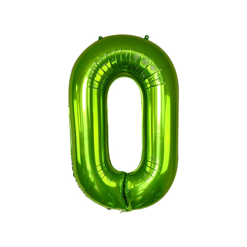 Balon din folie metalizata, Cifra 0, 100 cm, Verde