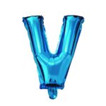 Balon din folie metalizata Albastru, Mirific Party, Litera V, 40 cm