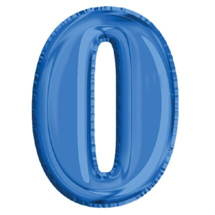 Balon din Folie de aluminiu, Albastru, Cifra 0, diametru 40 cm, Robentoys