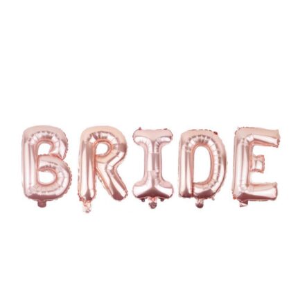 Set Baloane Folie Litere, BRIDE, Rose Gold, 40 cm, 5 piese