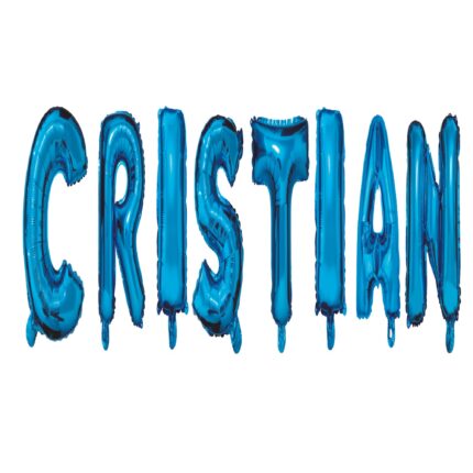 Set Baloane Litere Nume Cristian, Albastru , 40Cm